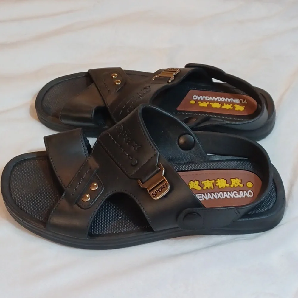 Mens Summer Leisure Sport Leisure  Black Beach Shoes Sz42 =9M